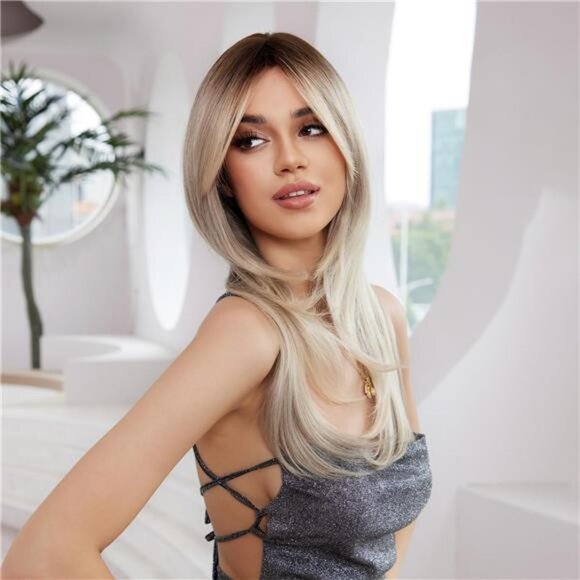 Long Layered Wigs for Women Ombre Blonde - Picture 5 of 7